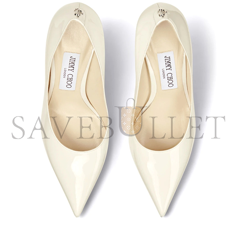 Ji*y Ch* love 85 latte patent leather pumps with jc emblem love85pwj